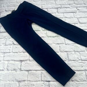 J. Crew Minnie Ankle Pants Size 2 Navy Blue Skinny Leg Side Zip Office Career